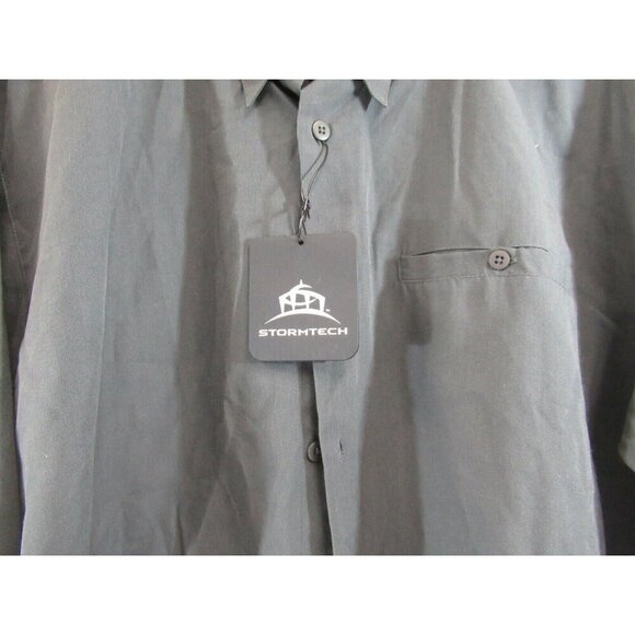 Stormtech Shirt Button Down Long Sleeve Large Cinder Grey New NWT Casual Mens - Picture 3 of 12